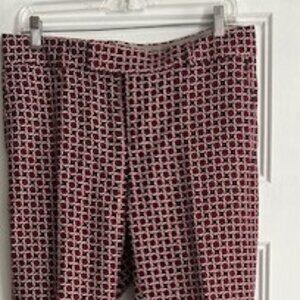 Banana Republic Ankle Pants Women’s size 8 Red Diamond Geometric